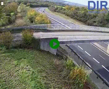 Webcam sur A84 à hauteur de Pont-Farcy, au niveau du pont autoroutier sur la Vire, au sud de Saint-Lô
