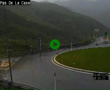 Webcam sur la N22 au niveau du poste frontière entre la France et Andorre à proximité de Pas de la Case à plus de 2000 mètres d'altitude