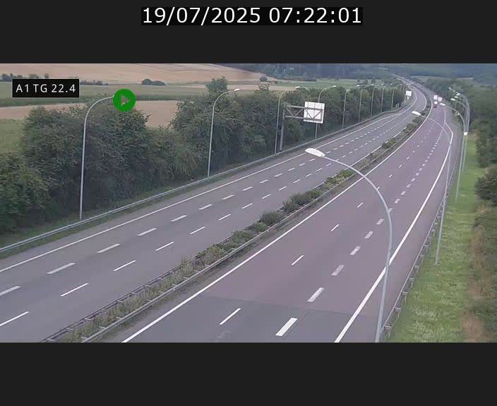 Traffic live webcam Luxembourg Flaxweiler - A1 direction Luxembourg - BK 22.4