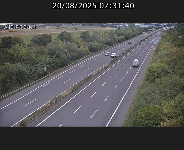 Webcam trafic sur A13 à hauteur de Mondorf-les-Bains en direction d'Altwies