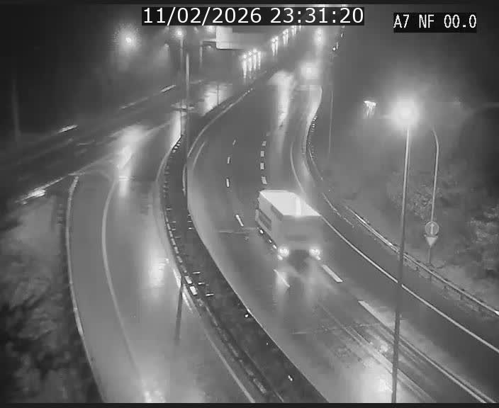 Caméra autoroute Luxembourg A7 - Echangeur A1/A7 Grünewald direction Tunnel Stafelter