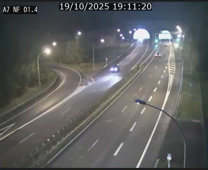 Caméra autoroute Luxembourg A7 - Echangeur Waldhaff - direction Tunnel Stafelter