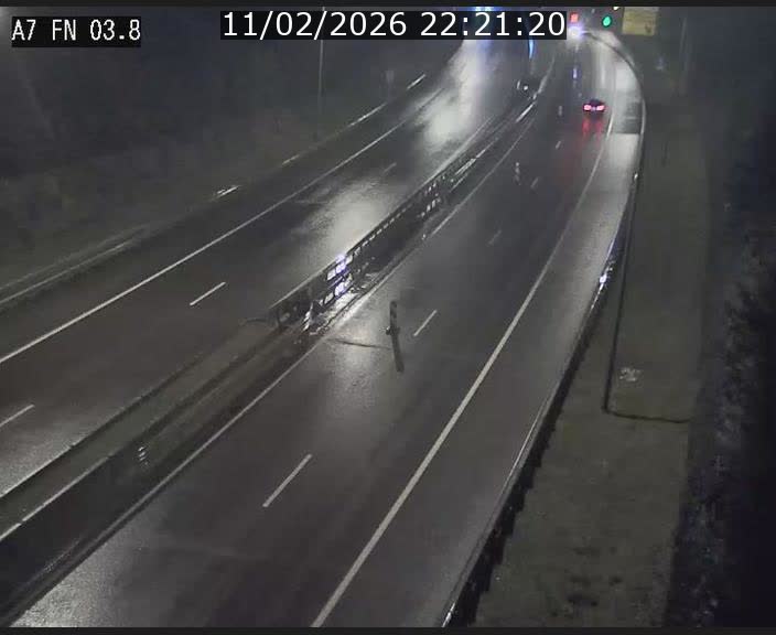 Caméra autoroute Luxembourg A7 - Passage à gibier Rëngelbour - direction Tunnel Stafelter