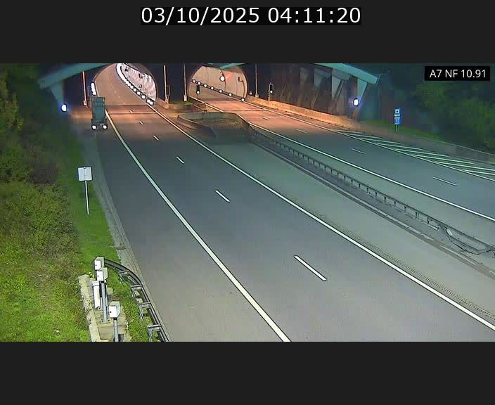 Caméra trafic Luxembourg - A7, Tunnel Gousselerbierg, entrée sud, direction Mersch