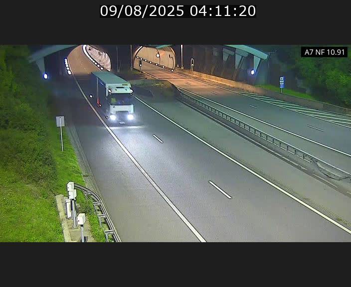 Caméra trafic Luxembourg - A7, Tunnel Gousselerbierg, entrée sud, direction Mersch