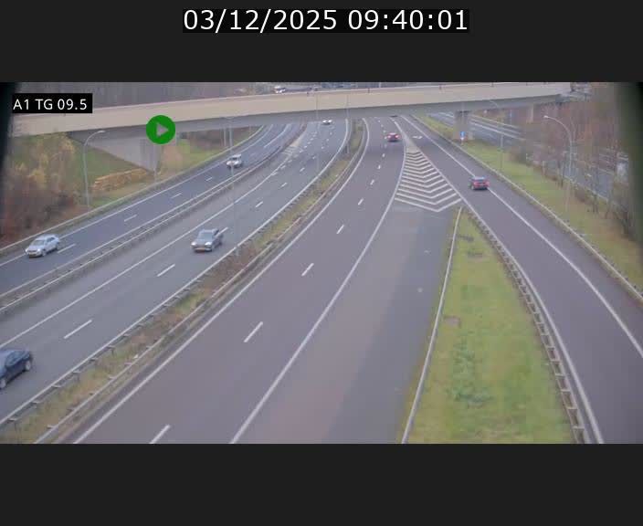 Traffic live webcam Luxembourg Jonction Grünewald - A1 direction Luxembourg-ville - BK 9.5