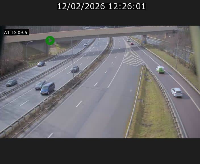Traffic live webcam Luxembourg Jonction Grünewald - A1 direction Luxembourg-ville - BK 9.5