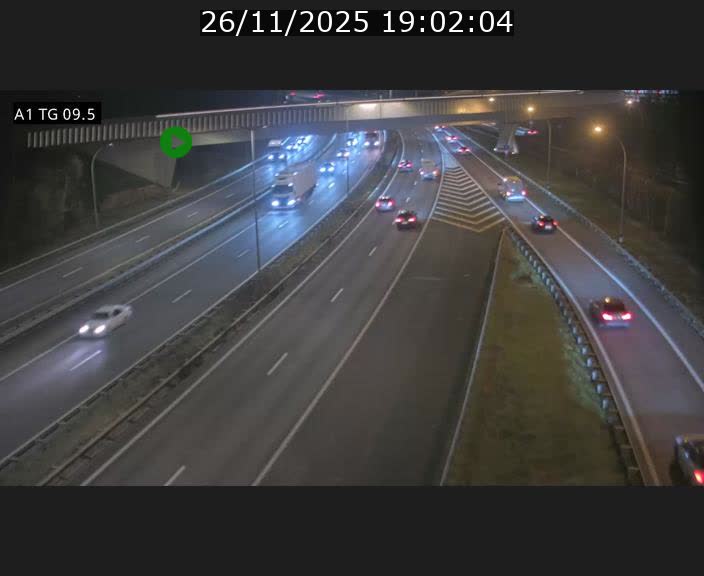 Traffic live webcam Luxembourg Jonction Grünewald - A1 direction Luxembourg-ville - BK 9.5