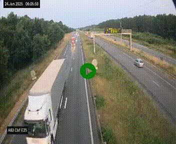 Webcam autoroute A63 en périphérie de Bordeaux au sud-est de la ville, en provenance du bassin d'Arcachon. Vue orientée vers Bordeaux