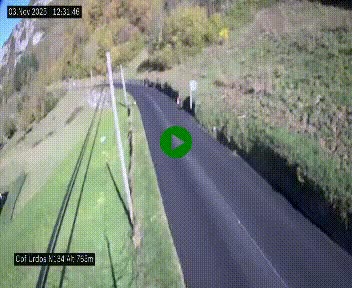 Webcam dans les Pyrénées Atlantique au niveau du col d'Urdos et du fort du Pourtalet sur la N134, en direction du Col et du tunnel du Somport, à 765 mètres d'altitude