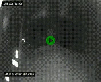 Webcam au col du Somport, côté français, sur la N134, dans les Pyrénées, en direction de l'Espagne, à 1632 mètres d'altitude