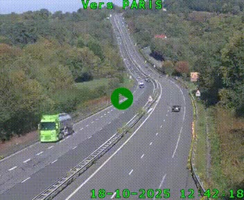 Caméra routière sur l'autoroute A20 à Bessines-sur-Gartempe. Vue orientée vers Paris
