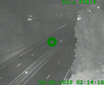 Caméra routière sur l'autoroute A20 au nord de Limoges, à la jonction avec la N520. Vue orientée vers Paris