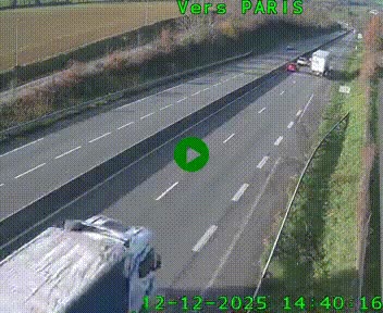 Caméra routière sur l'autoroute A20 à Saint-Hilaire-Bonneval, au sud de Limoges. Vue orientée vers Paris