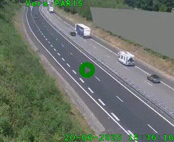 Caméra routière sur l'autoroute A20 à Saint-Pardoux-l'Ortigier, à la jonction avec l'A89. Vue orientée vers Paris