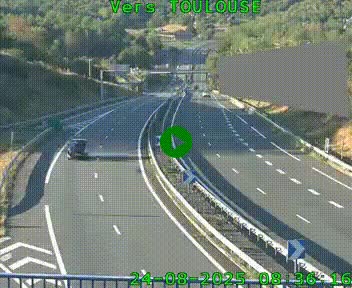 Caméra routière sur l'autoroute A20 à Noailles, en périphérie de Brive-la-Gaillarde. Vue orientée vers Toulouse