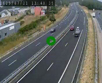 Caméra autoroute A75 à hauteur du col du rocher blanc en direction de Montpellier