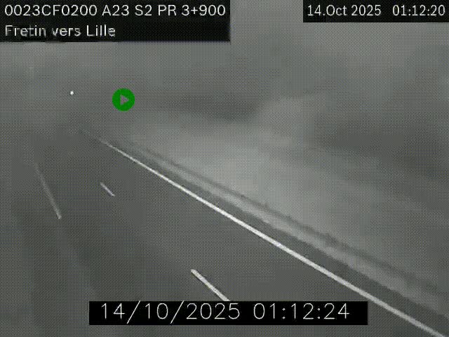 Webcam autoroute A23 à hauteur de Fretin. Vue orientée vers Lille