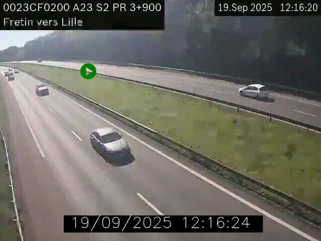 Webcam autoroute A23 à hauteur de Fretin. Vue orientée vers Lille