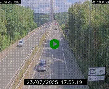 Webcam sur la N165 après le Pont de l'Iroise, à l'entrée de Brest