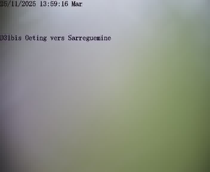 Webcam installée le long de D31bis (France) à Oeting, pointée vers Sarreguemines, utile pour suivre précisément les conditions de trafic.