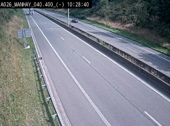 Webcam autoroute A26/E25 à hauteur de Manhay, après la jonction avec la N651 en direction de Liège - BK 40.4