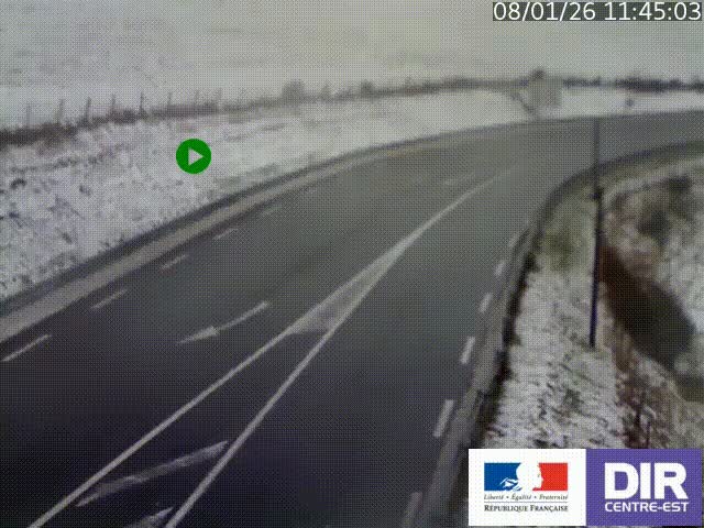 Webcam sur le col Pin Bouchain, vue orientée vers Roanne, en provenance de Lyon sur la nationale 7 (N7)