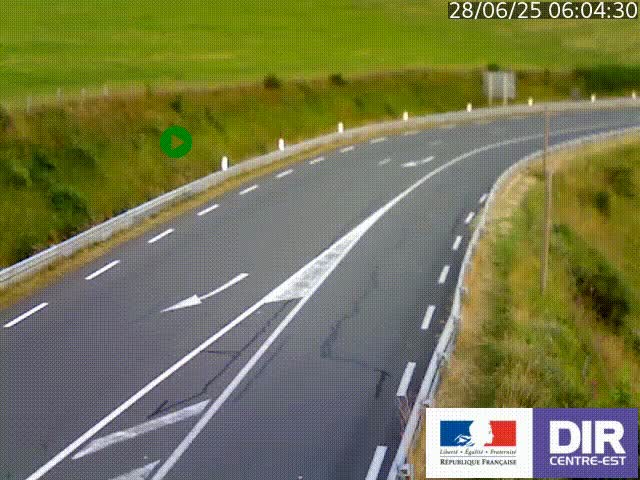 Webcam sur le col Pin Bouchain, vue orientée vers Roanne, en provenance de Lyon sur la nationale 7 (N7)