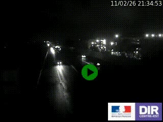 Webcam trafic au bout de l'A42, à la jonction avec le Boulevard Périphérique Nord de Lyon (D383) à Villeurbanne. Vue orientée vers Marseille