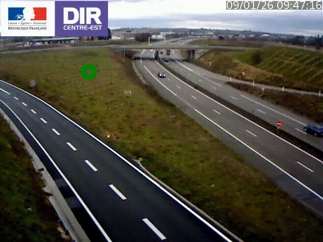 Webcam sur le contournement de Valence, sur la Nationale 7, caméra orientée vers Lyon