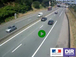 Caméra autoroutière sur l'A47 à hauteur de Givors, a proximité de Lyon. La webcam est orientée vers Lyon