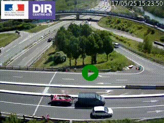 Webcam traffic à Grenoble-sud sur l'autoroute A480. Vue orientée vers l'entrée et la sortie de Grenoble