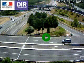 Webcam traffic à Grenoble-sud sur l'autoroute A480. Vue orientée vers l'entrée et la sortie de Grenoble