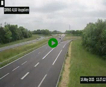 Webcam autoroute A150 à hauteur de La Vaupalière en périphérie de Rouen. Vue orientée vers Rouen