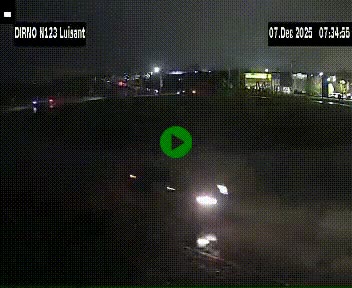 Webcam en périphérie de Chartres sur la N123, à hauteur de Luisant. Vue orientée vers Chartres