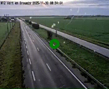 Webcam à hauteur de Vert-en-Drouais sur la N12, en périphérie de Dreux. Vue orientée vers Alençon