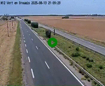 Webcam à hauteur de Vert-en-Drouais sur la N12, en périphérie de Dreux. Vue orientée vers Alençon