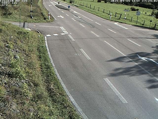 Webcam sur la RD164 à Tilleux. Vue orientée vers Neufchâteau