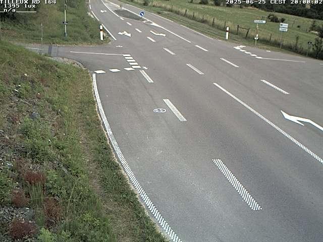 Webcam sur la RD164 à Tilleux. Vue orientée vers Neufchâteau