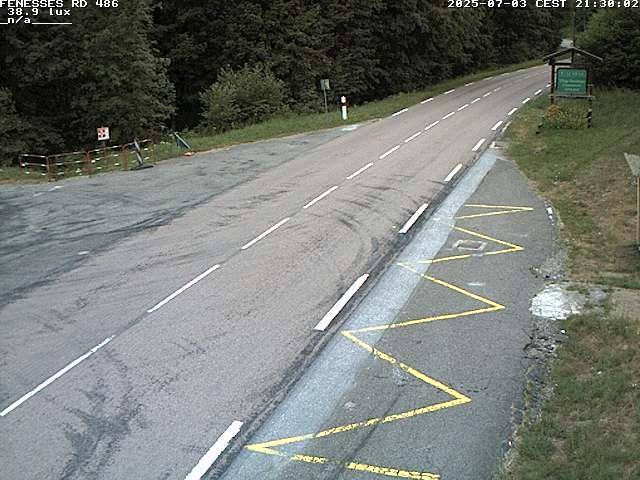 Webcam en haut du col des Fenesses, aussi appelé col du Ménil sur la D486 à 593 mètres d'altitude dans les Vosges