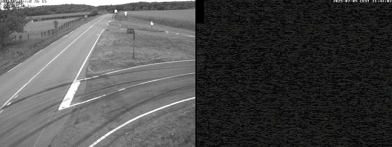 Webcam à Bellefontaine dans les Vosges à 552 mètres d'altitude sur la D63, à la jonction avec la D20A