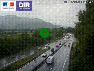 Caméra trafic à Meylan sur la Rocade-Sud de Grenoble en direction d'Aix-en-Provence