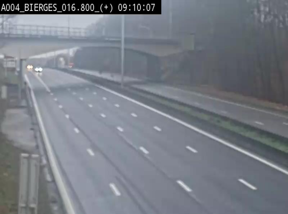 Webcam à Wavre, à hauteur de la sortie 5 Bierges. Vue orientée vers Namur