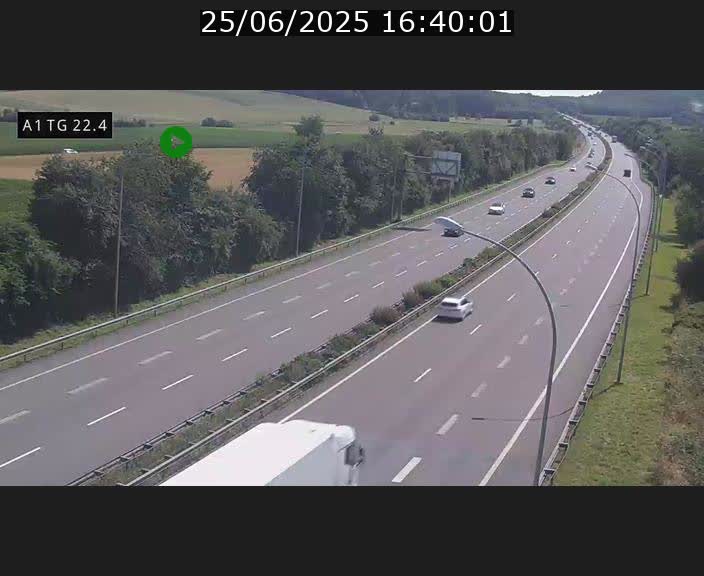Traffic live webcam Luxembourg Flaxweiler - A1 direction Luxembourg - BK 22.4