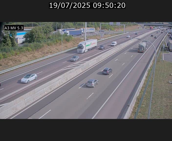 Webcam à l'Aire de Berchem au Luxembourg sur l'A3. Vue orientée vers la France