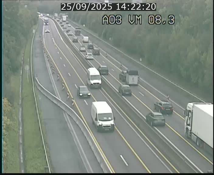 Traffic live webcam Luxembourg Bettembourg - A3 - BK 8.3 - direction France