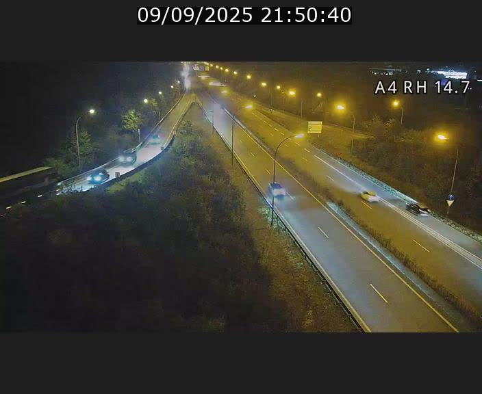 Traffic live webcam Luxembourg Jonction Lankelz - A4 - BK 14.7 - direction Luxembourg