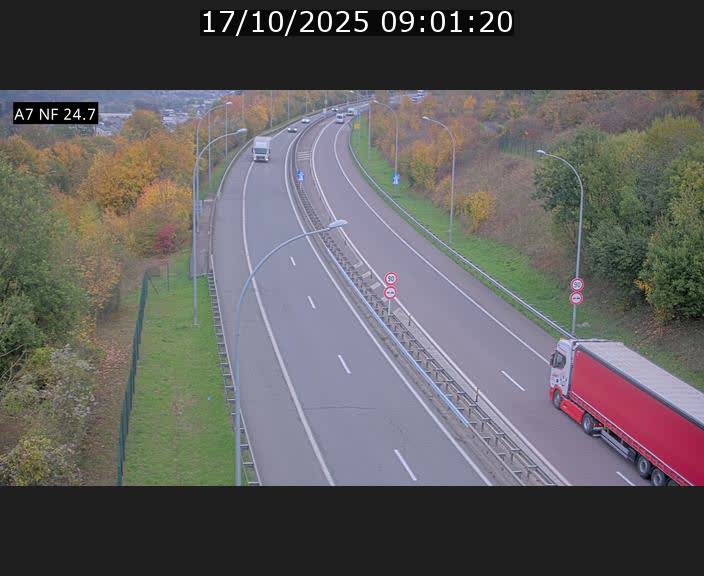 Caméra trafic Luxembourg - A7, Schieren direction Mersch
