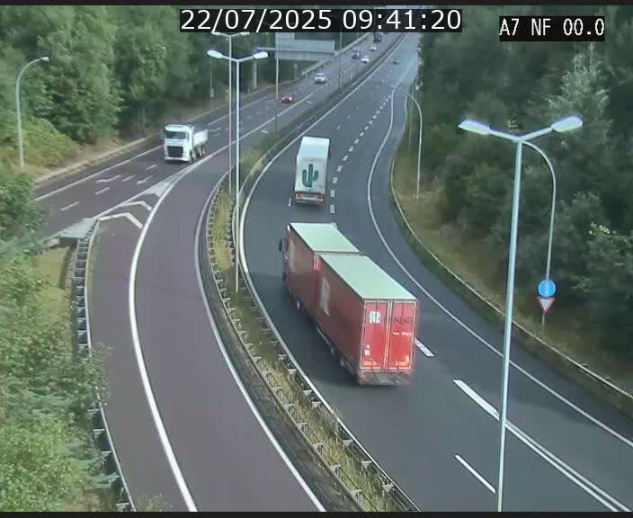 Caméra autoroute Luxembourg A7 - Echangeur A1/A7 Grünewald direction Tunnel Stafelter