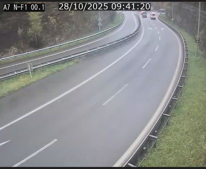 Webcam autoroute Luxembourg A7 située dans la sortie 1 Waldhof, vers la N11, avant le Tunnel Stafelter